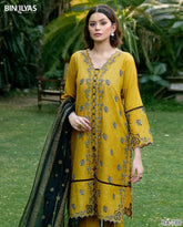 Dhanak EMB 3-Piece Suit with Bamber Embroidered Dupatta