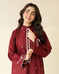 ZARF Embroidered 2-Piece Farshi Set – Winter Stone Linen