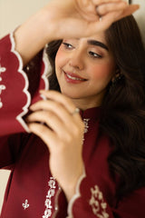 ZARF Embroidered 2-Piece Farshi Set – Winter Stone Linen