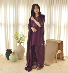 💜 PURPLE AURA – Embroidered 3PC 💜